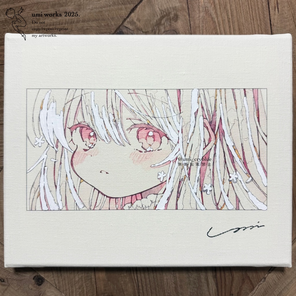 【新作】Canvas print [春風を秘める] (直筆サイン+ホワイト加筆+箱あり)