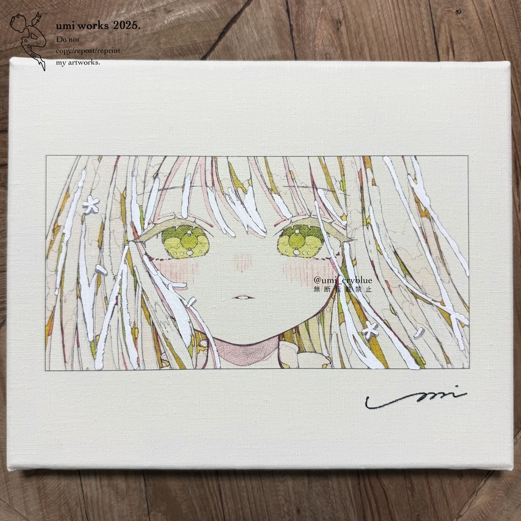 【新作】Canvas print [芽吹きを秘める] (直筆サイン+ホワイト加筆+箱あり)