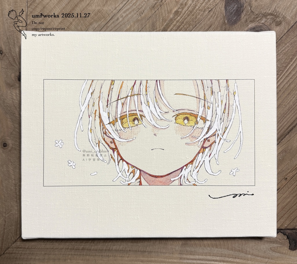 【新作】Canvas print [閃光を秘める] (直筆サイン+ホワイト加筆+箱あり)