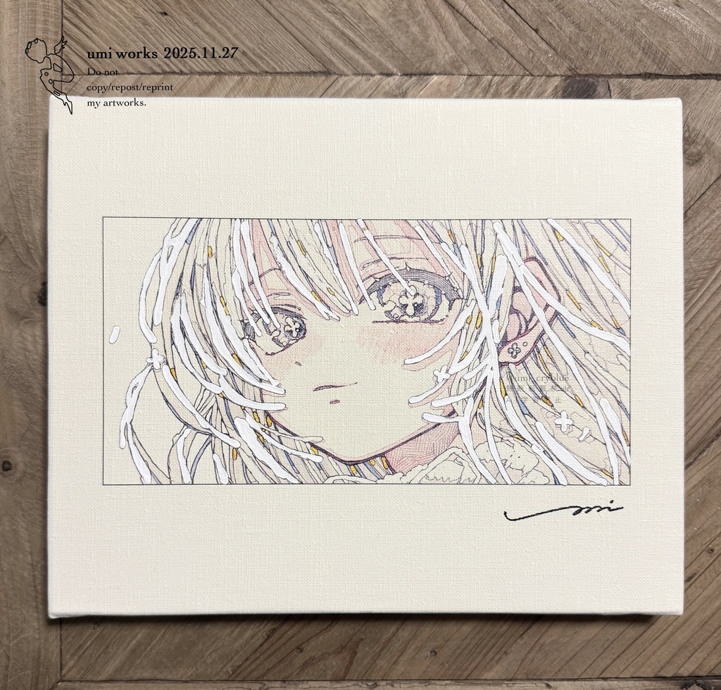【新作】Canvas print [銀木犀を秘める] (直筆サイン+ホワイト加筆+箱あり)
