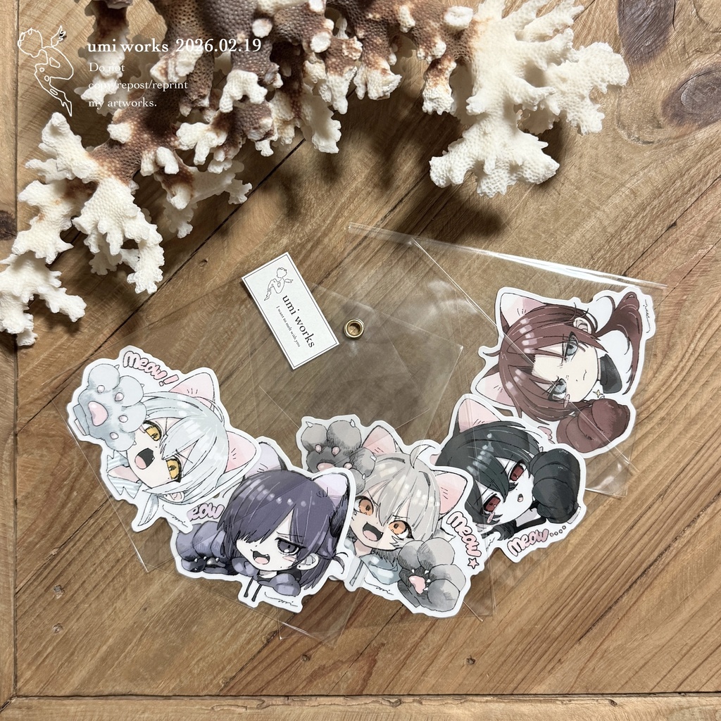 【新作｜在庫約10点】獣耳 館sticker 5set