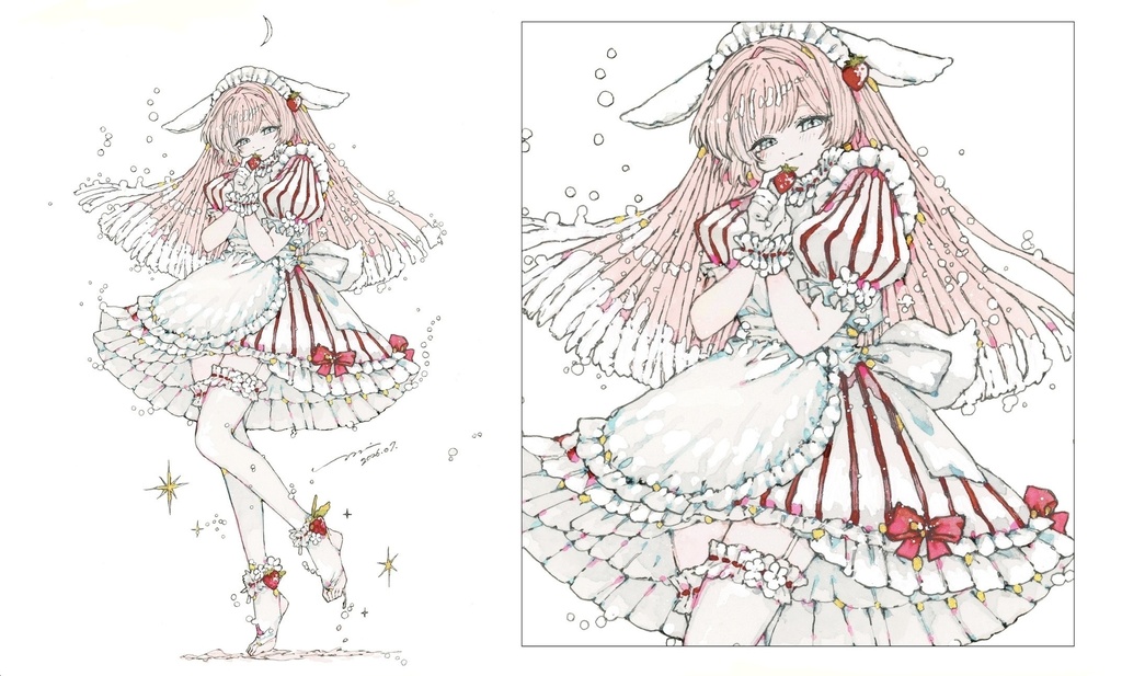【新作｜在庫10点のみ】Acrylic stand figure [苺色うさぎ]