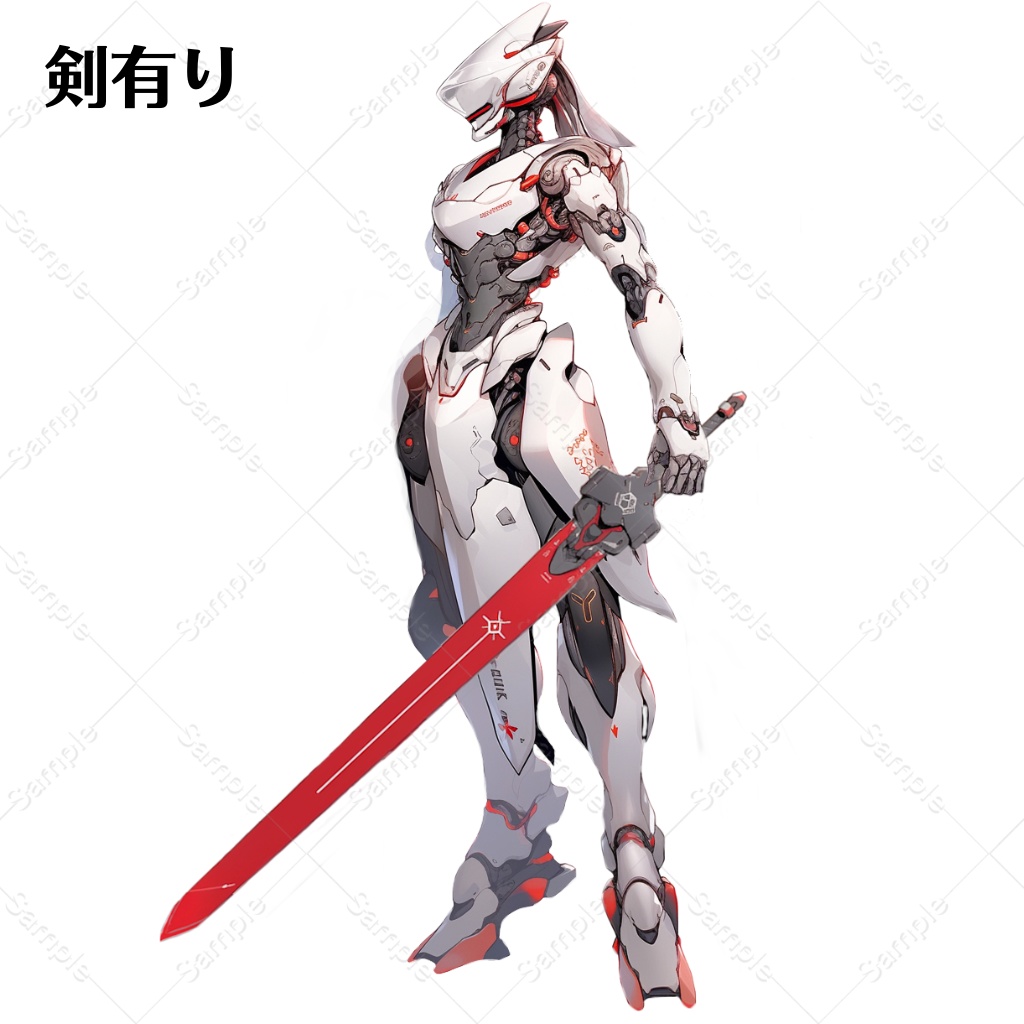 【立ち絵】ロボット_男性型_剣_全身_バストアップ|16