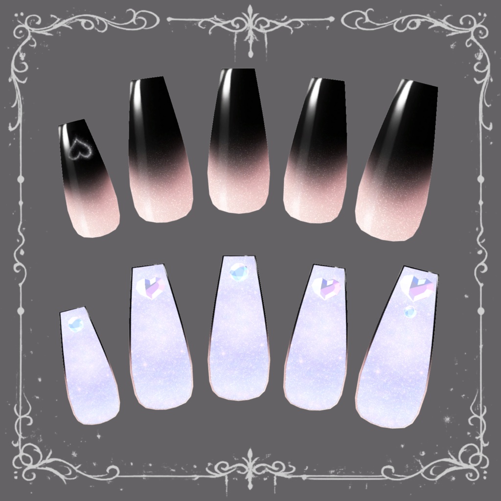 【5アバター対応】Ghost Veil Nail / ゴーストヴェールネイル【MA対応】