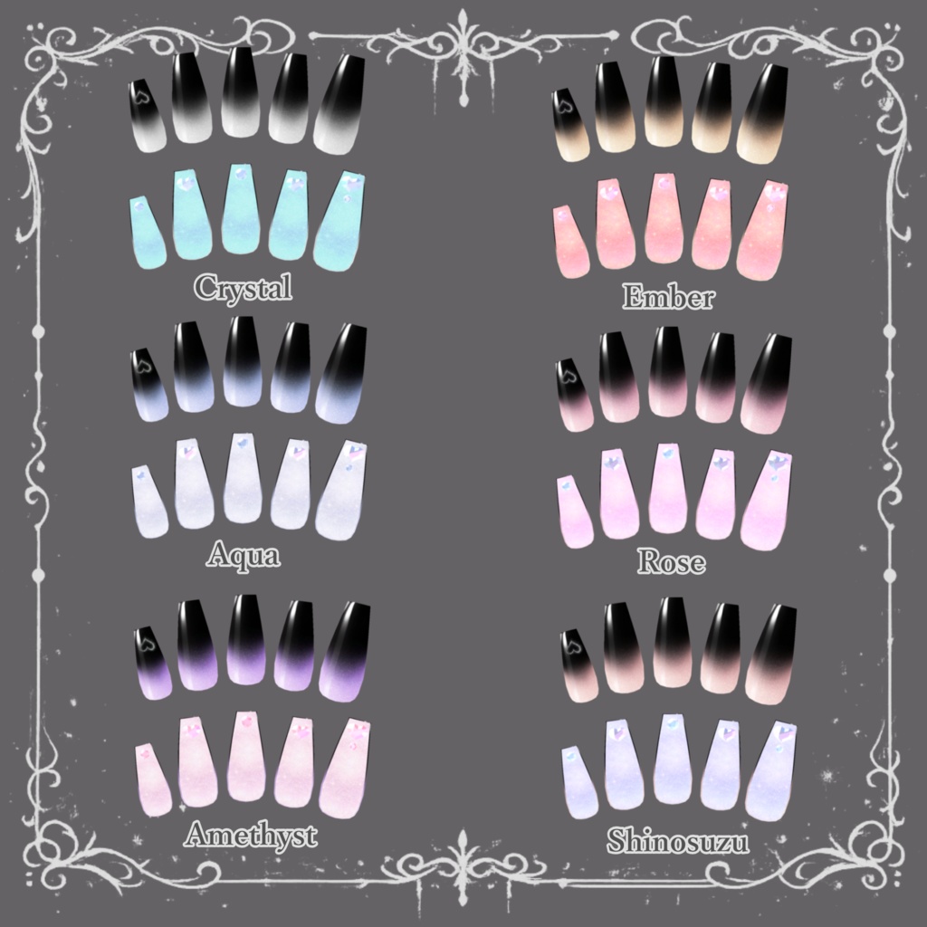 【5アバター対応】Ghost Veil Nail / ゴーストヴェールネイル【MA対応】