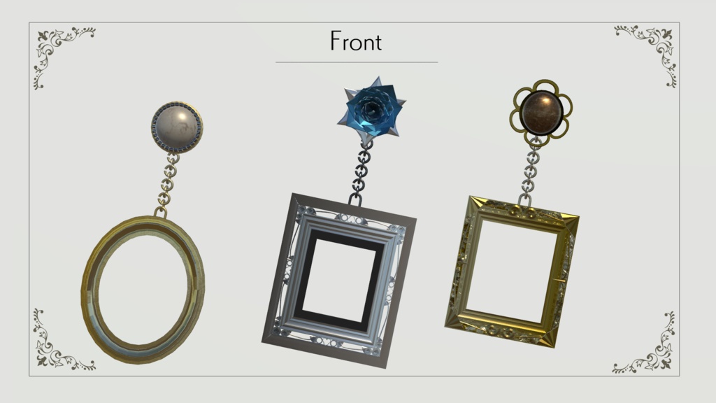 【poiikklph☽ear1st】額縁ピアス