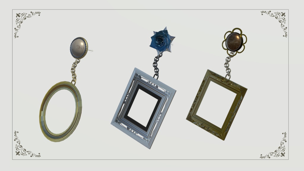 【poiikklph☽ear1st】額縁ピアス