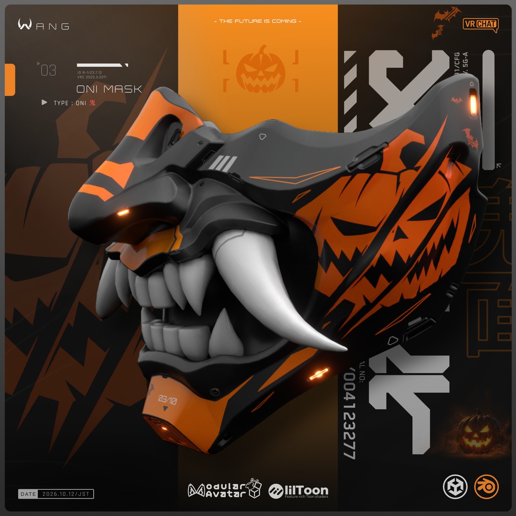 🎁【FREE~!!🔥無料配布~!!・マテリアルのみ】 ONI MASK・鬼面 🎃｜カーボンマスク・サイバーパンク – Tactical Cyberpunk