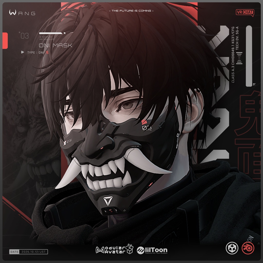 🎁【FREE~!!🔥無料配布~!!・マテリアルのみ】 ONI MASK・鬼面 🎃|カーボンマスク・サイバーパンク – Tactical Cyberpunk