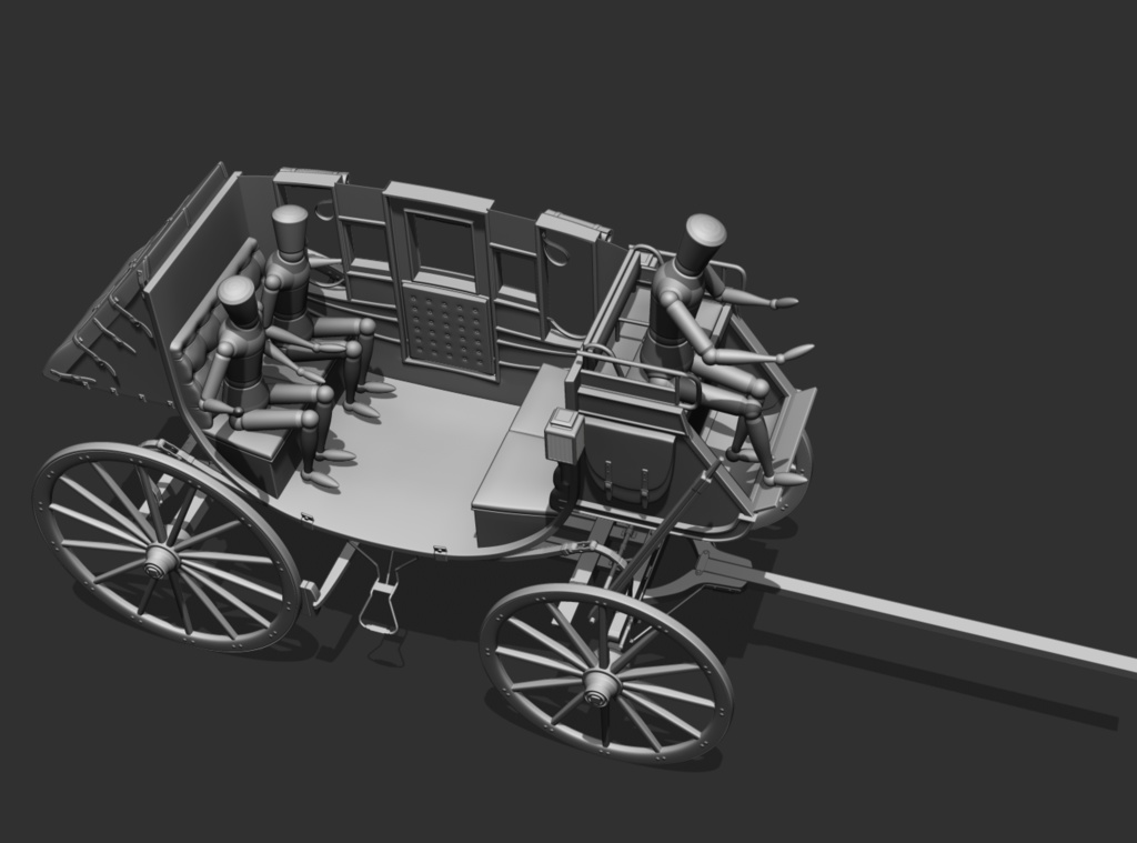 漫画用3D 駅馬車&M73ライフル付