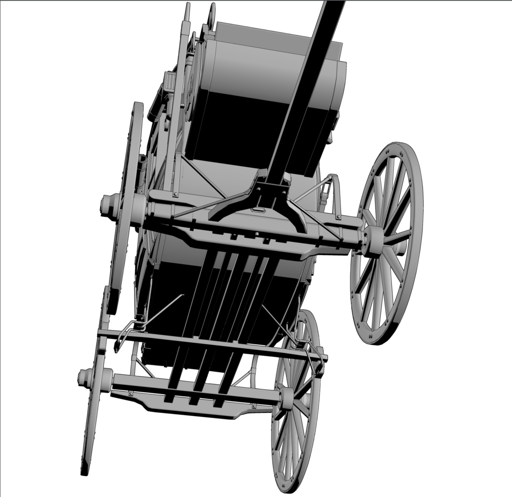 漫画用3D 駅馬車&M73ライフル付