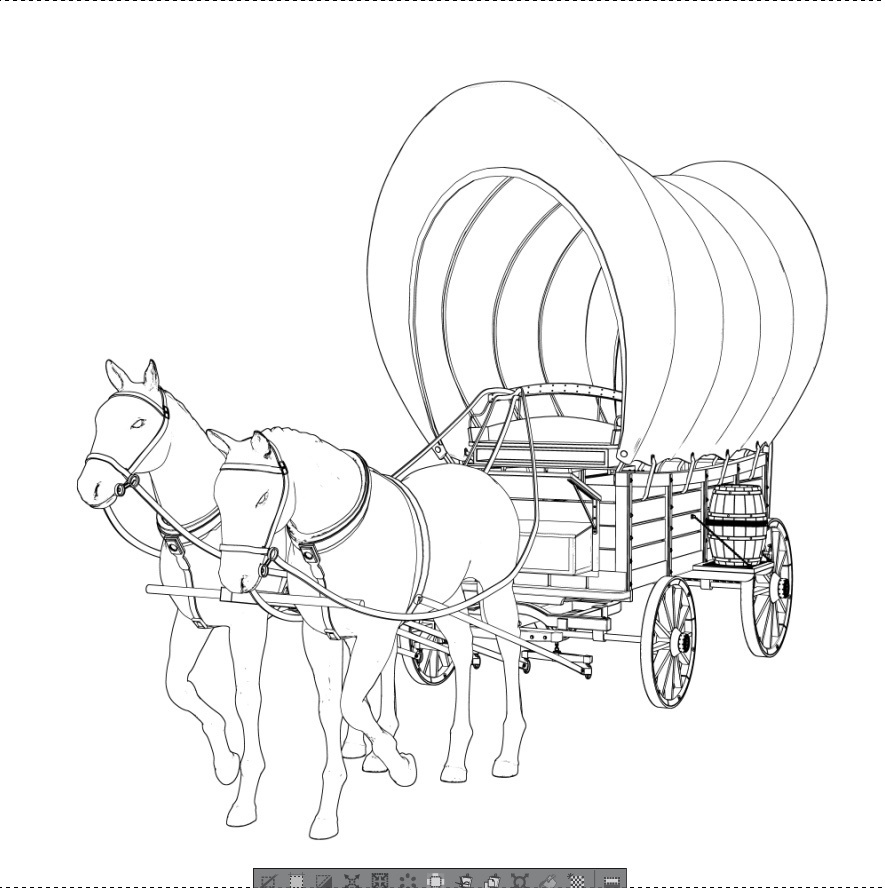 漫画用3D 中世・幌馬車