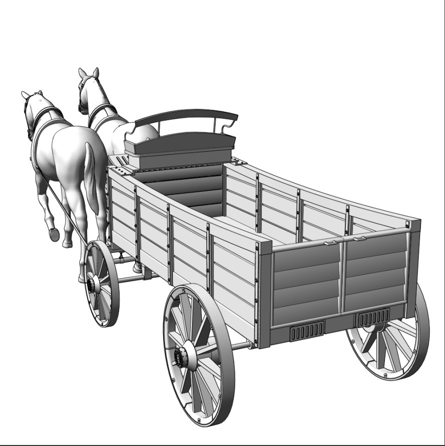 漫画用3D 中世・幌馬車