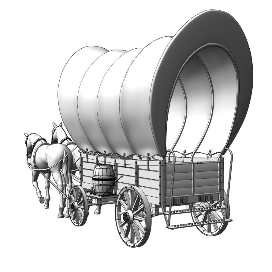 漫画用3D 中世・幌馬車