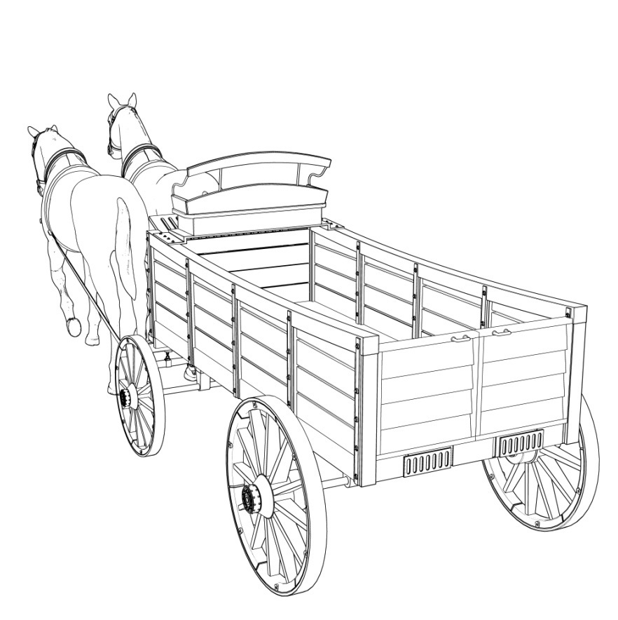 漫画用3D 中世・幌馬車