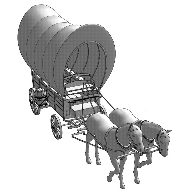 漫画用3D 中世・幌馬車