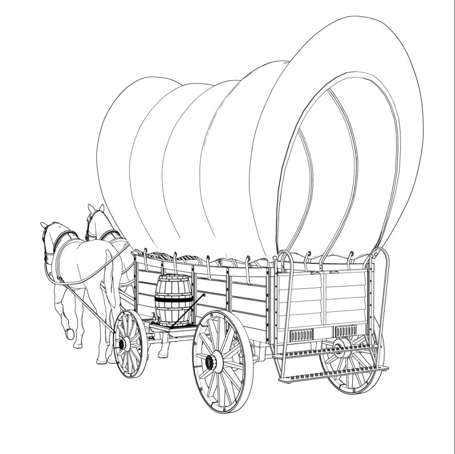 漫画用3D 中世・幌馬車
