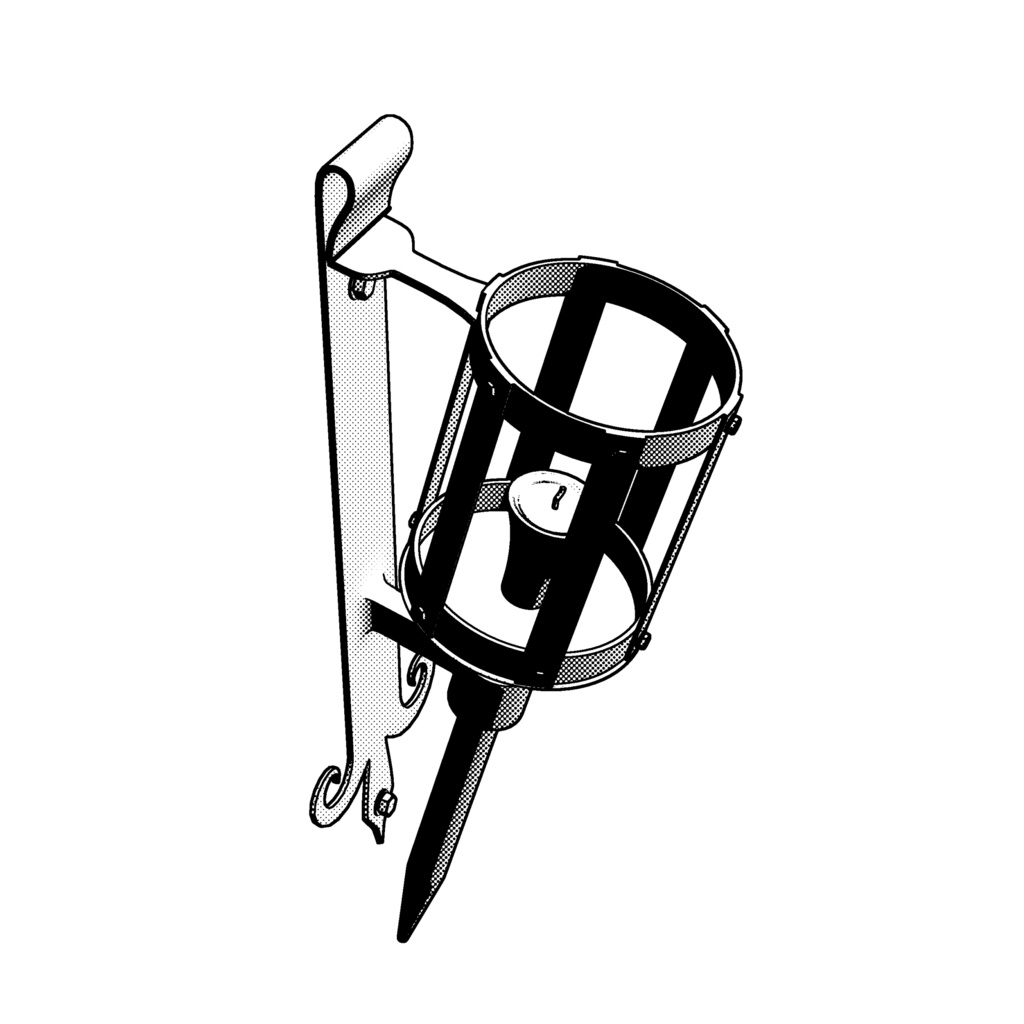 (無料)中世のゴシックライト(クリスタ用3D素材)