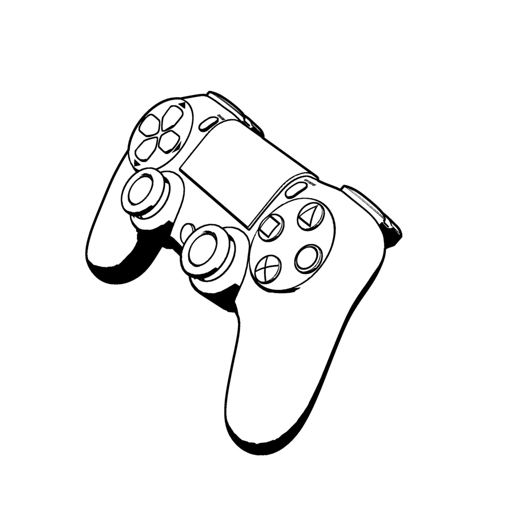 (無料) PS4コントローラー(クリスタ用3D素材)
