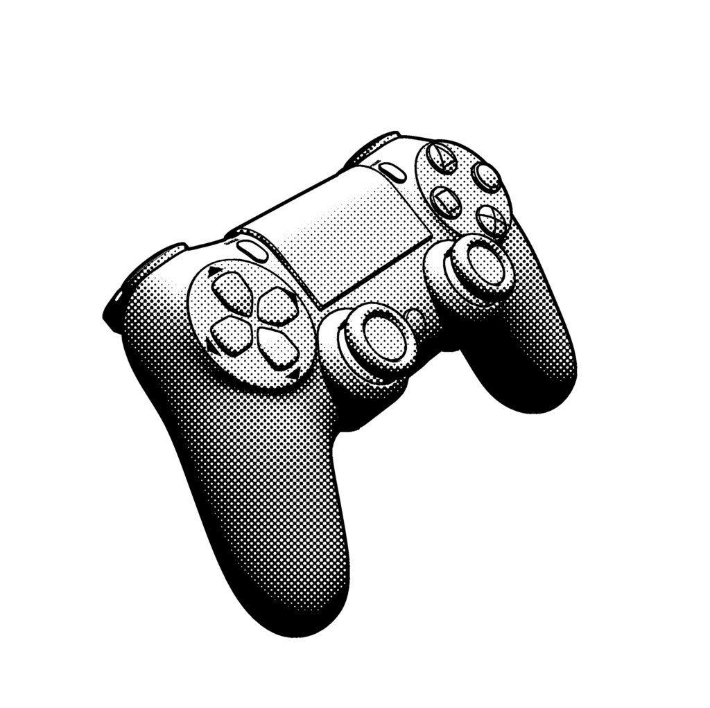 (無料) PS4コントローラー(クリスタ用3D素材)