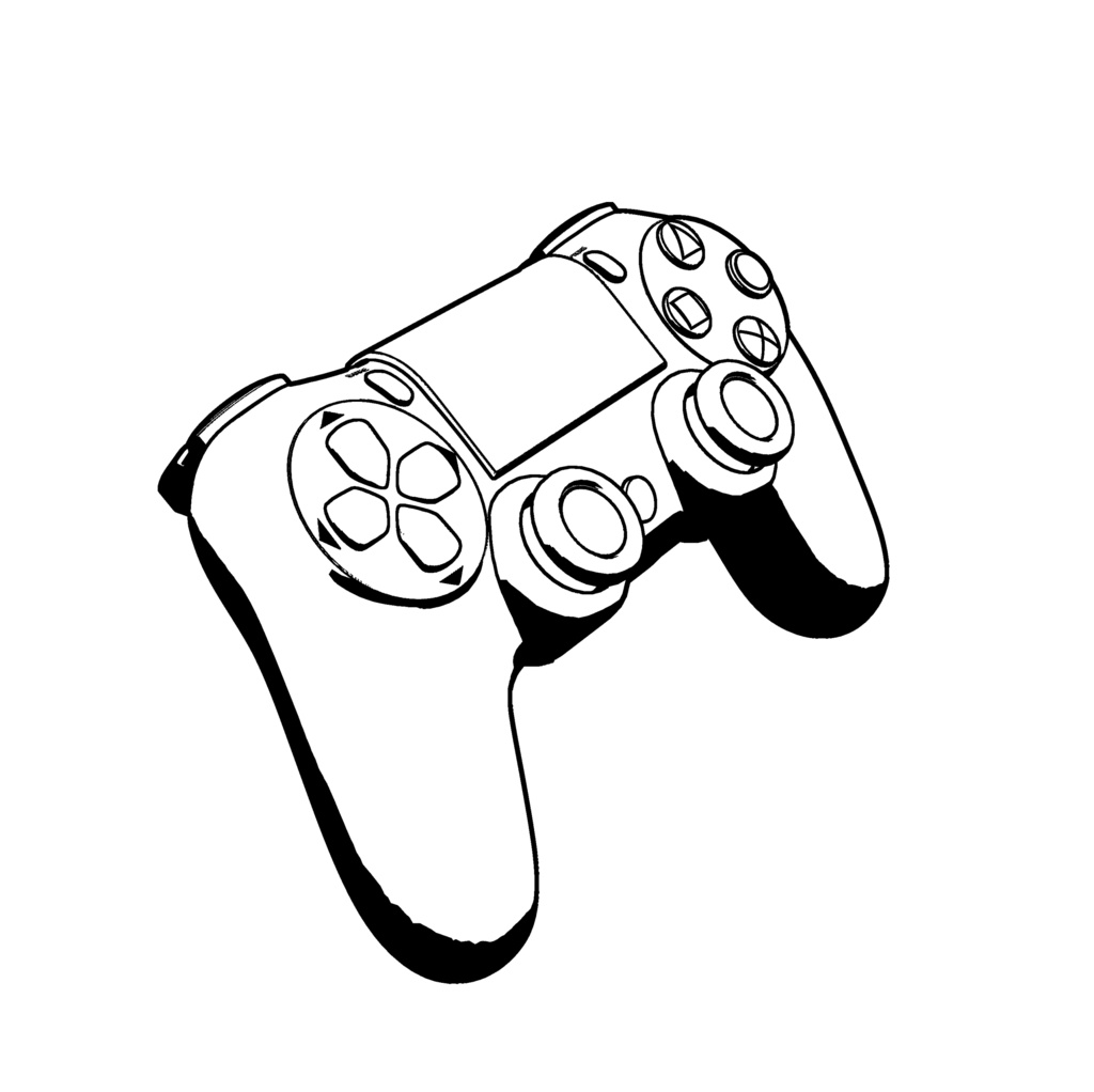 (無料) PS4コントローラー(クリスタ用3D素材)