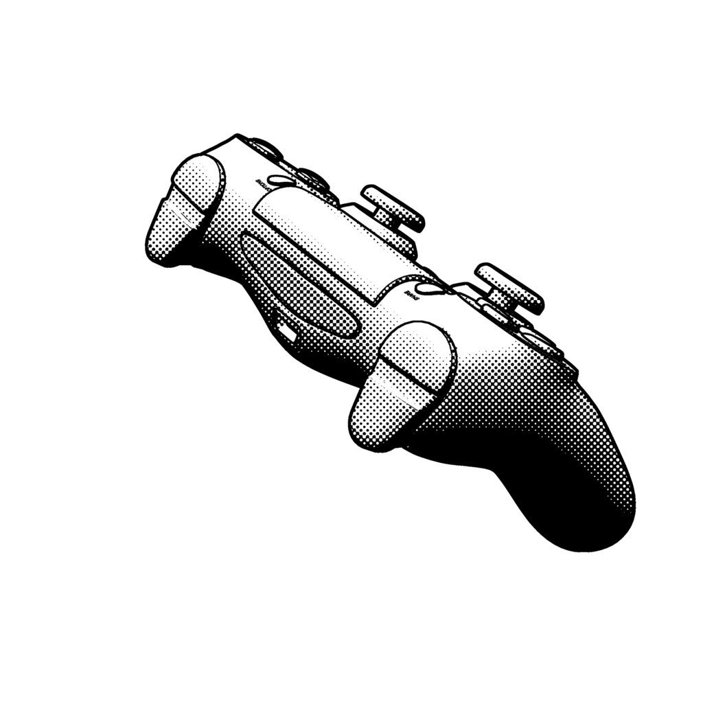 (無料) PS4コントローラー(クリスタ用3D素材)