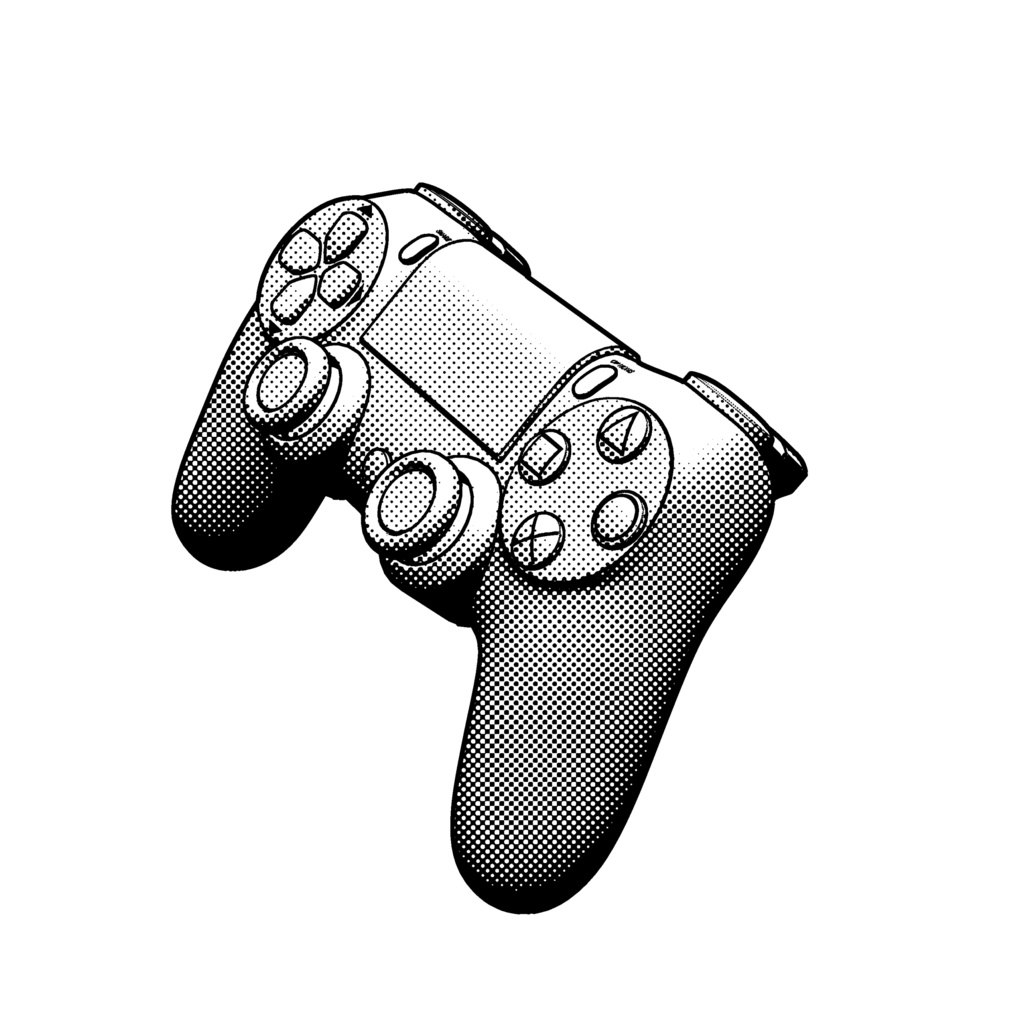 (無料) PS4コントローラー(クリスタ用3D素材)