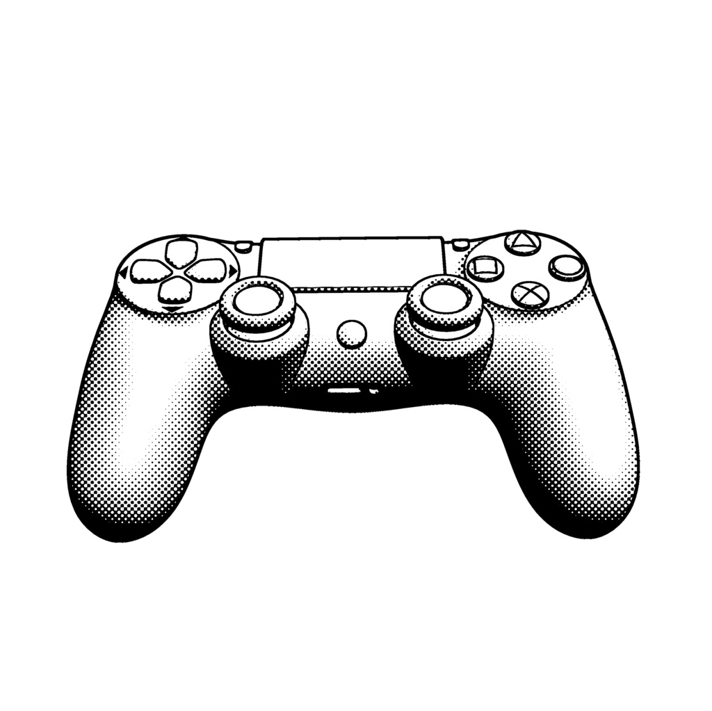 (無料) PS4コントローラー(クリスタ用3D素材)