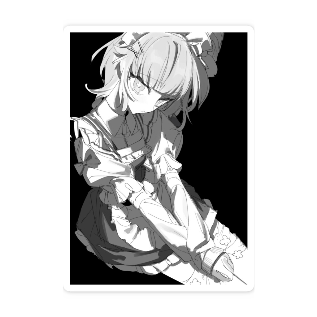 白黒ゆきちステッカー