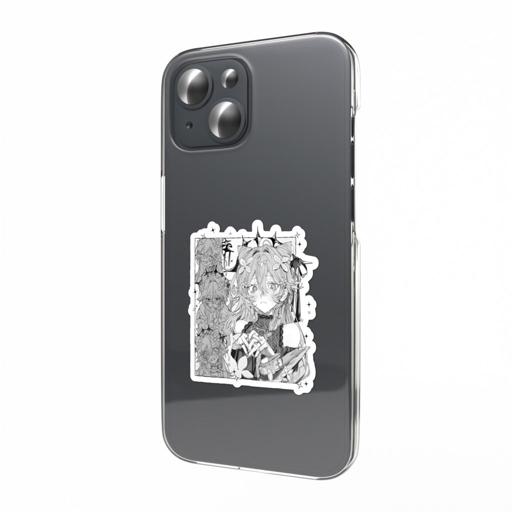 私服白黒ステッカー