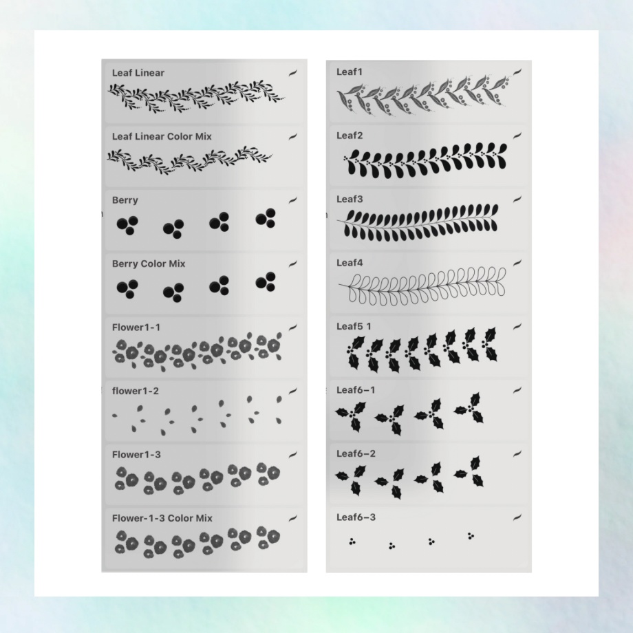 【procreate ブラシ】大容量!ボタニカルラインブラシ