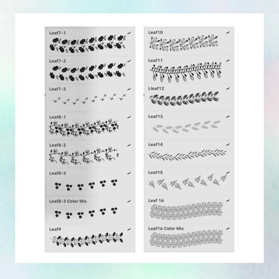 【procreate ブラシ】大容量!ボタニカルラインブラシ