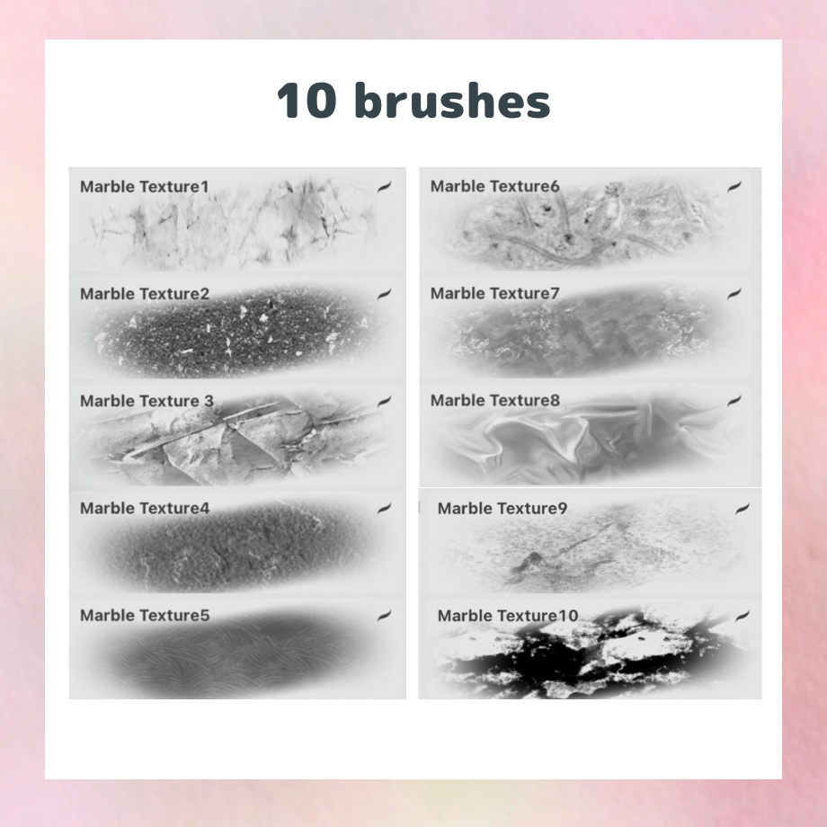 【procreateブラシ】マーブルテクスチャブラシ10本セット