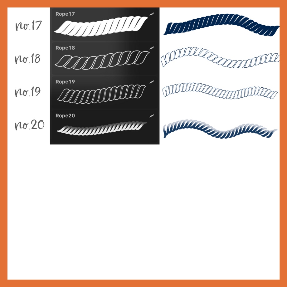 【procreateブラシ】ロープブラシ20本セット