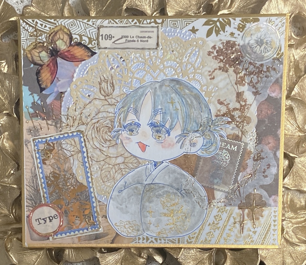 🥷🥚コラージュ色紙