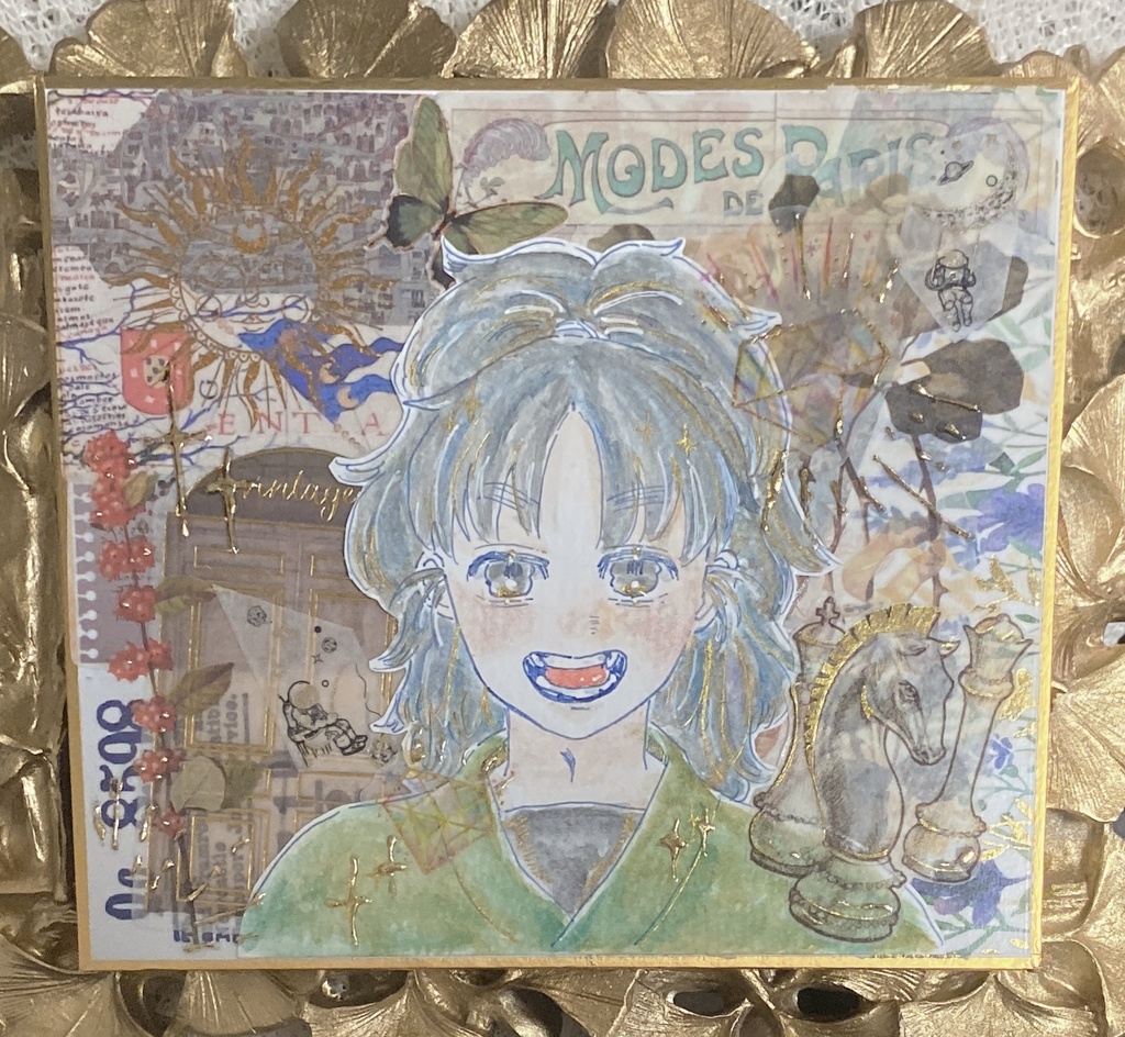 🥷🥚コラージュ色紙