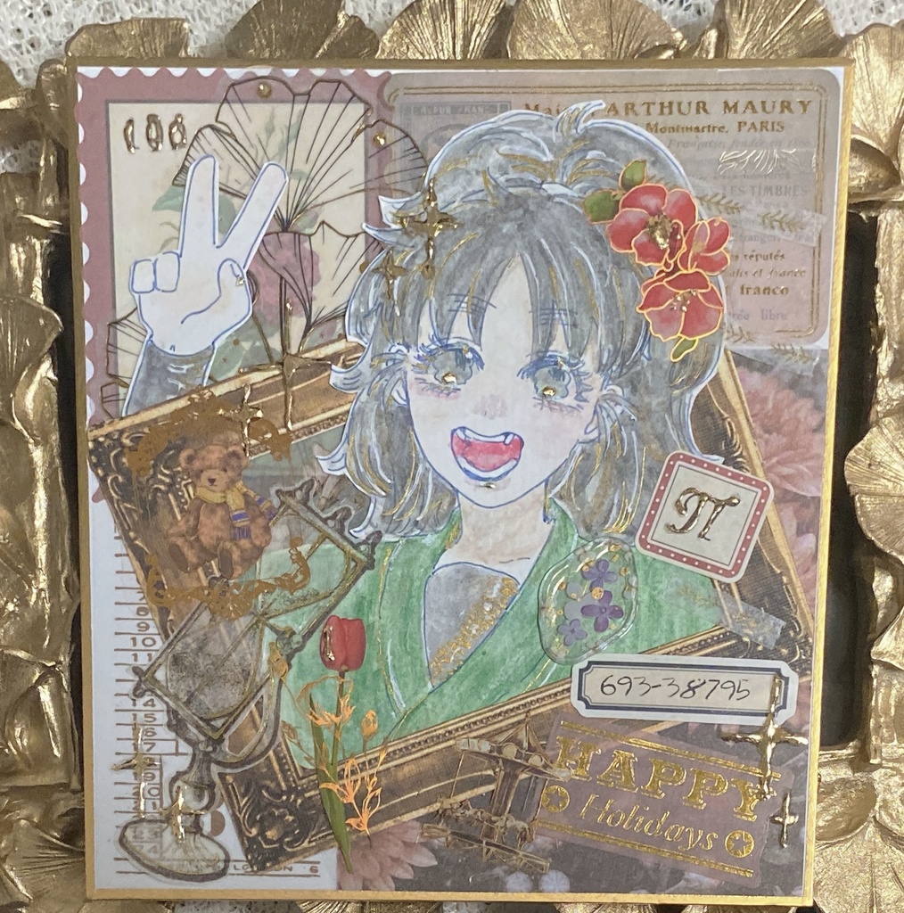 🥷🥚コラージュ色紙