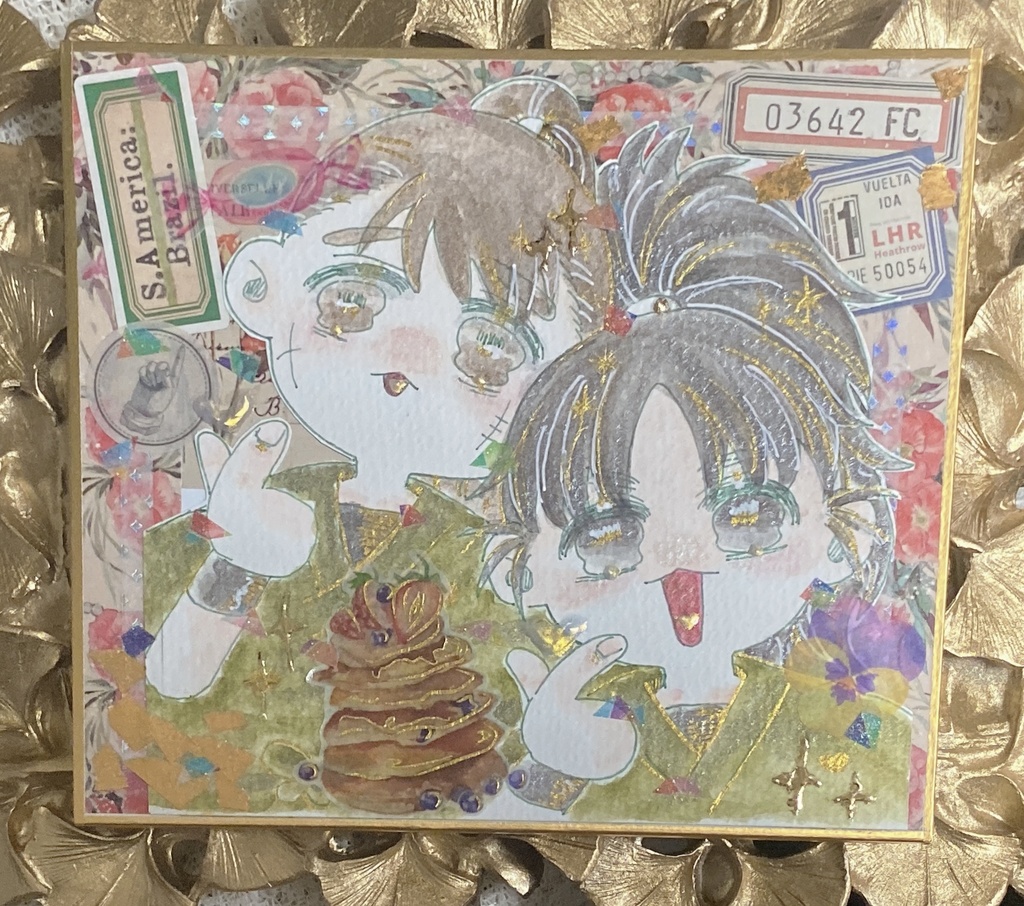 🥷🥚コラージュ色紙