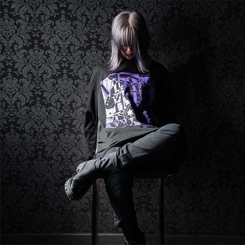 ★セール対象★ 送料無料 MASTER PRISM マスタープリズム USAGI×BLACK×PURPLE ウサギ×ブラック×パープル 黒 ブラック ロンT ロングTシャツ トップス ビッグサイズ ビッグシルエット 大きめ ゆったり XL おしゃれ かわいい 兎 ウサギ オリジナル ブランド