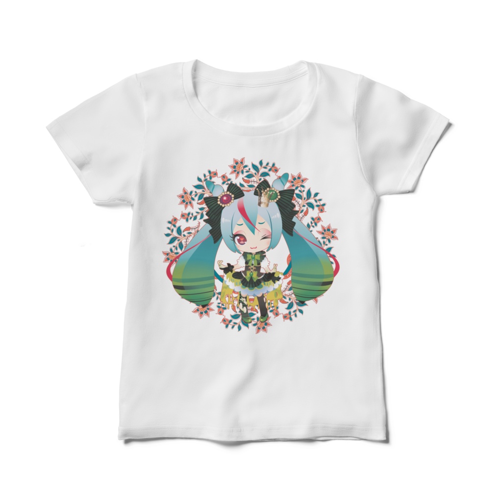 レウコミクレディースTシャツ_ウインク