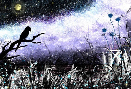 ポストカード「青い桜」