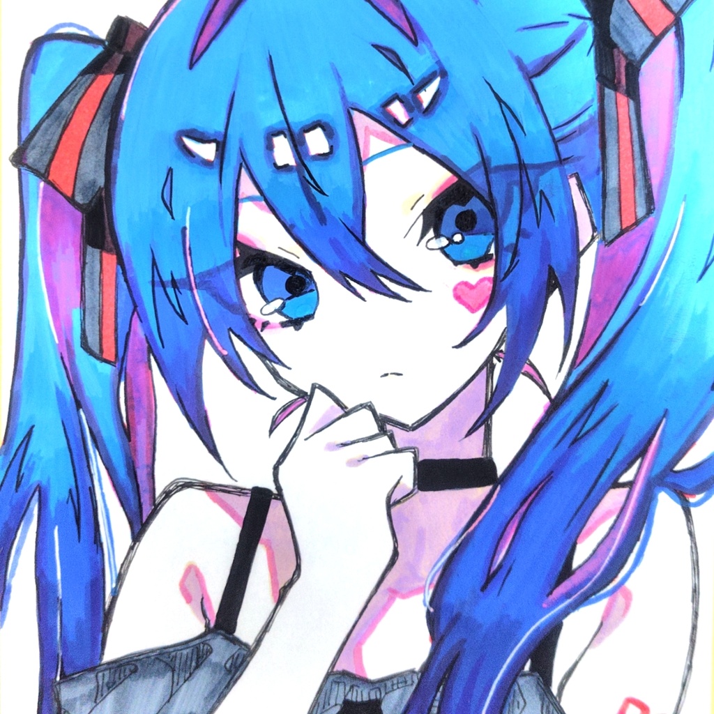 初音ミク 色紙原画