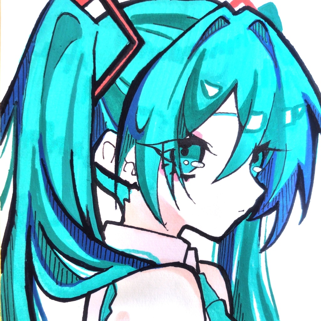 初音ミク 色紙原画