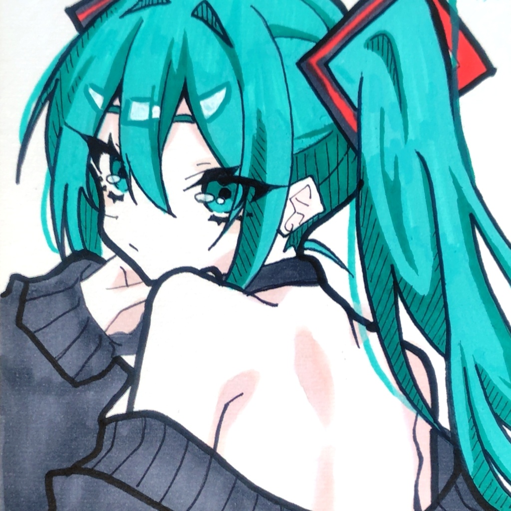初音ミク 色紙原画
