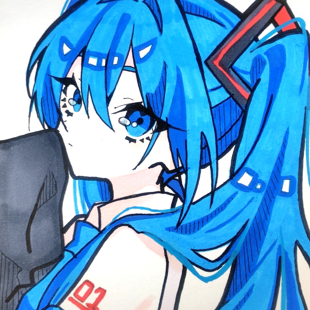 初音ミク 色紙原画