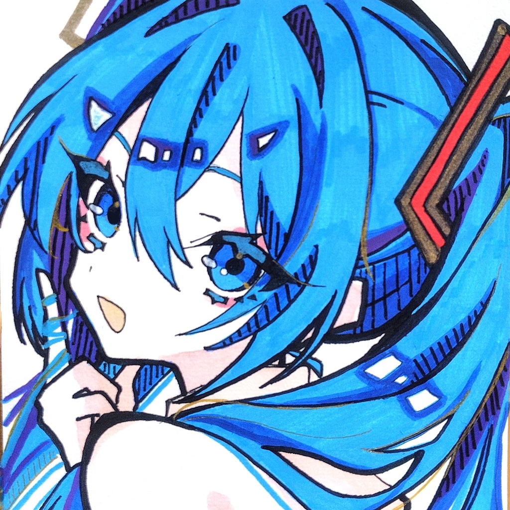 初音ミク 色紙原画