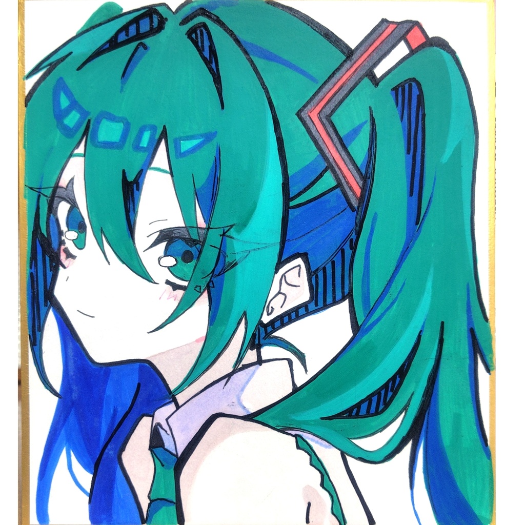 初音ミク 色紙原画