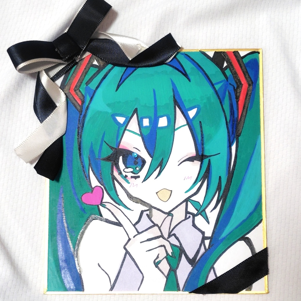 初音ミク 色紙原画
