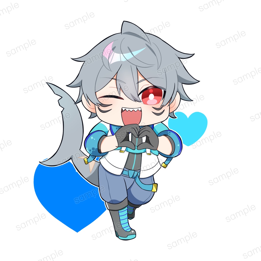 サメ丸くんアクキー(ラブ)