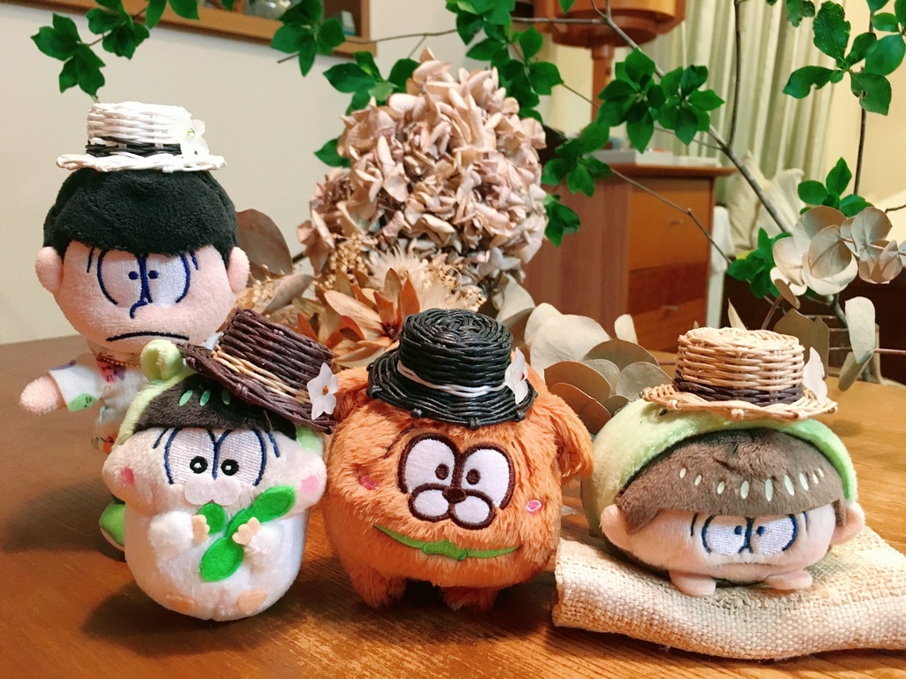 ぬいぐるみのお帽子~あか&みどり~